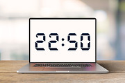 Upper Clock Digital 4 All-cap Font, a Handwritten Font by Casloop Studio (Thumbnail 8 of 8)