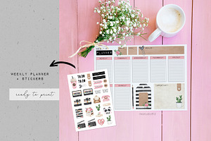 Cute Planner Watercolor Set