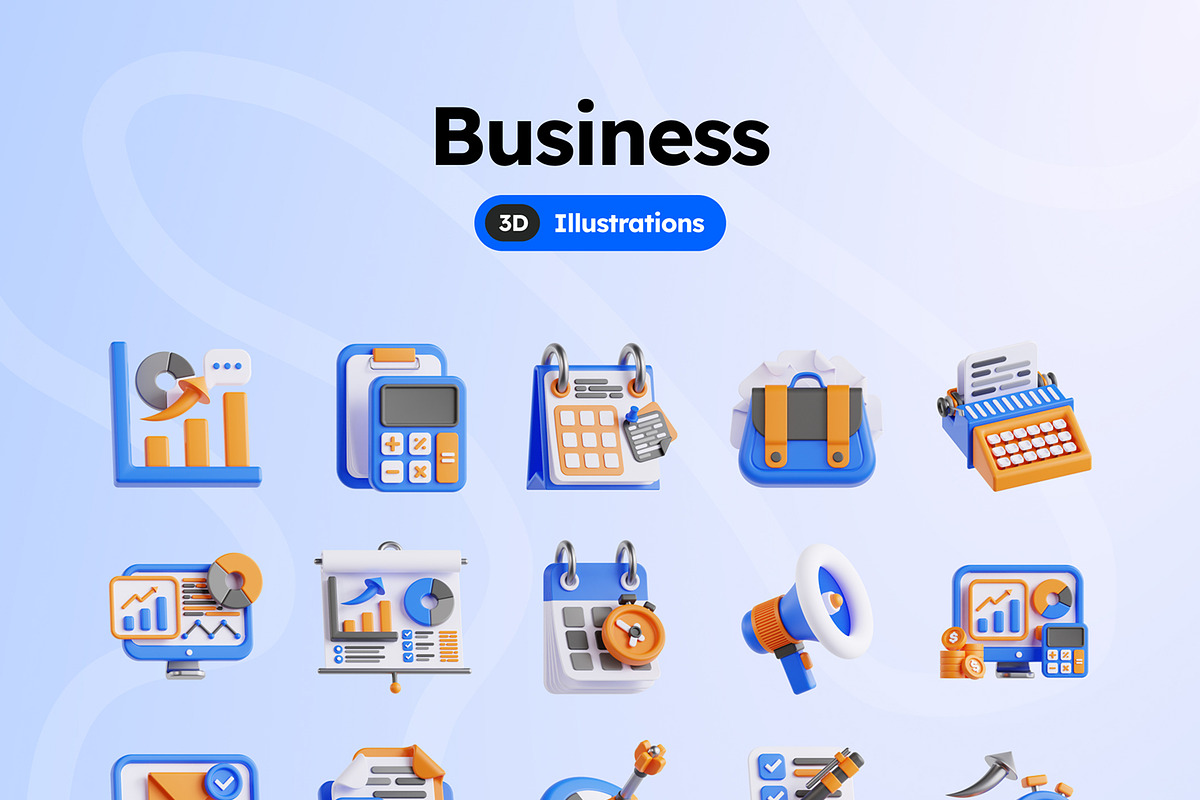 Business 3D Icons, an Object 3D Model by Rakata Studio (Photo 7 of 7)
