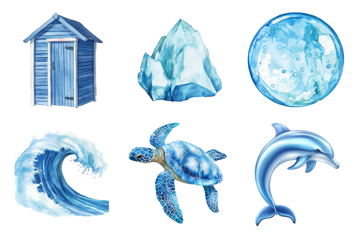 Minimalist Sea Sublimation Clipart, an Illustration by SinaCreation (Photo 4 of 5)