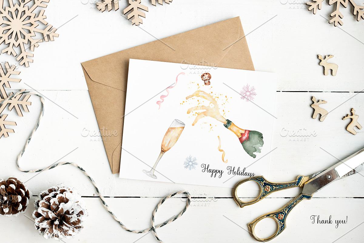 Watercolor Celebratory Icons Set, a Decorative Illustration by MayaNavits (Photo 6 of 6)