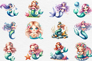 Little Mermaid Under the Sea Clipart, an Illustration by Black Bird Studio (Thumbnail 5 of 6)