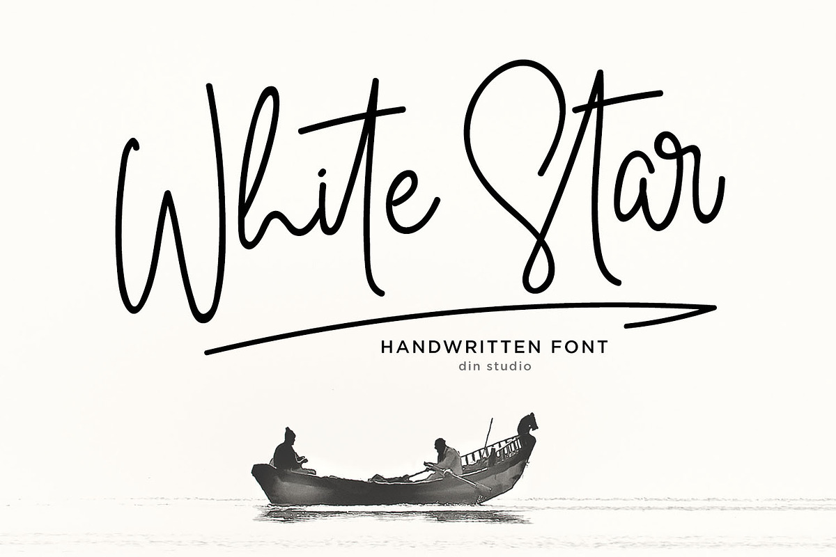 White Star - Chic Handwritten Font, a Script Font by din-studio.com (Photo 1 of 8)