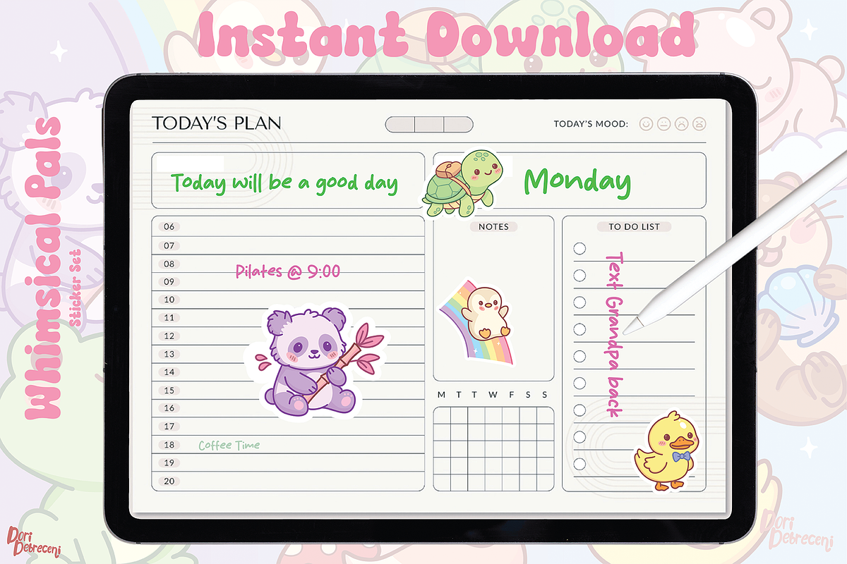 Whimsical Pals Sticker Set, an Animal Illustration by Dori Debreceni draws (Photo 3 of 4)
