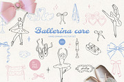 Ballerina core vector doodles set, a Decorative Illustration by yabluko_draws (Thumbnail 1 of 7)