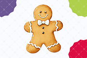 Christmas Gingerbread Man Clipart, an Illustration by designcity5 (Thumbnail 4 of 5)