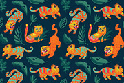 Chinese Tigers, a Pattern Graphic by PenguinHouse (Thumbnail 4 of 12)