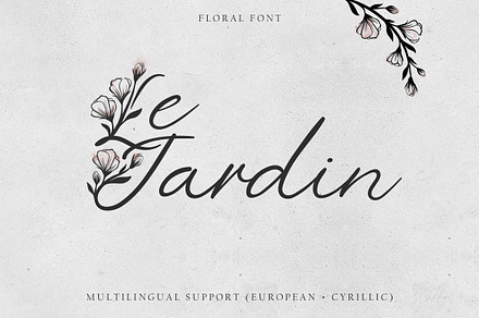 'Le Jardin' Floral Font, a Script Font by AnMark