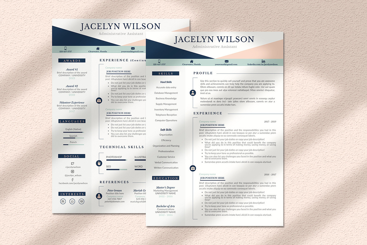 Creative Resume Example, CV Cover L., a Resume Template by HIRED Design Studio (Photo 16 of 19)