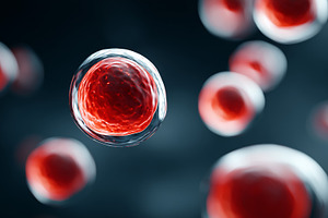 Red human cells floating against, a Health & Medical Photo by MistyDay