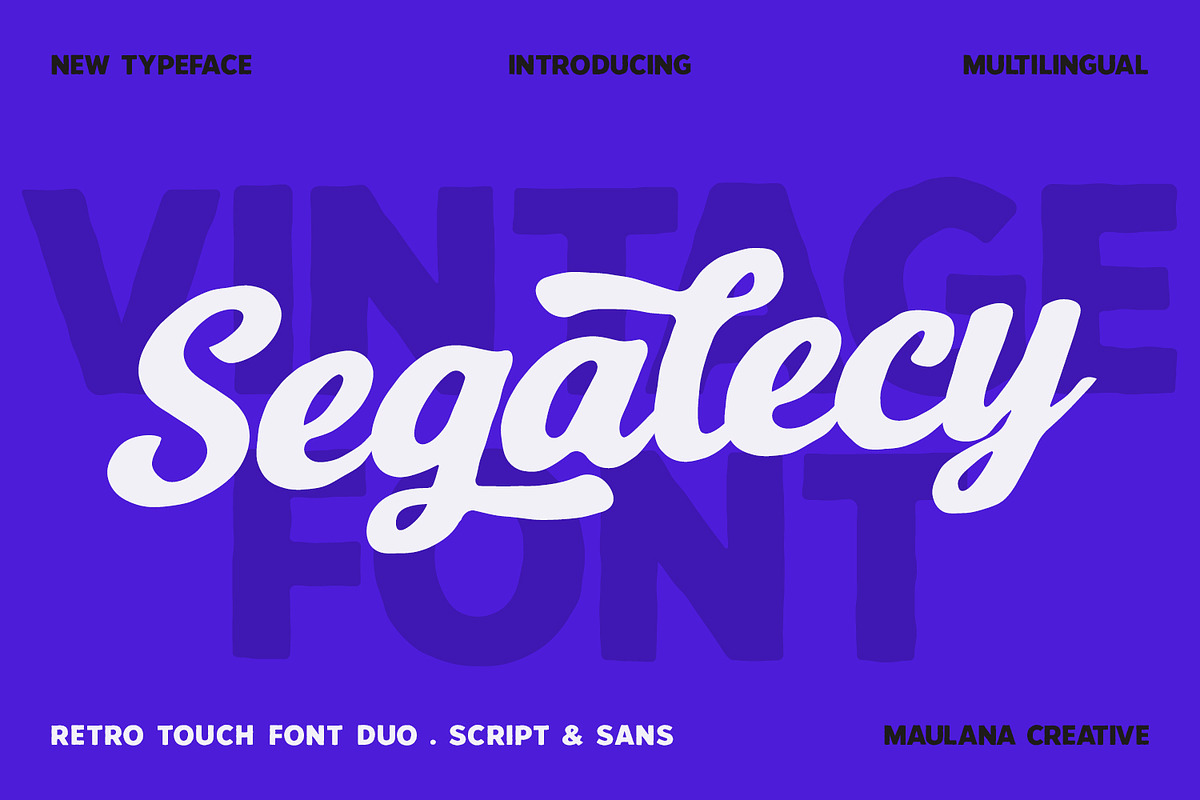Segalecy Retro Vintage Font Duo, a Script Font by Maulana Creative (Photo 1 of 7)