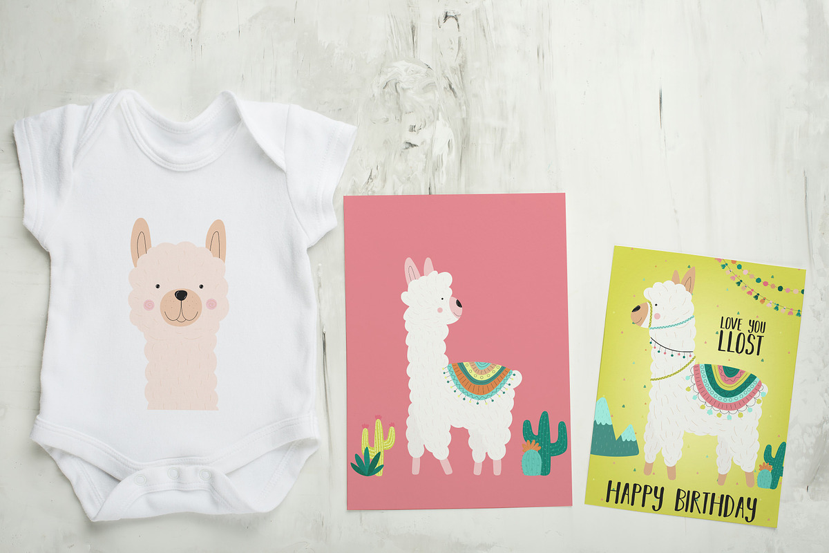Hand-drawn llama collection, an Animal Illustration by Samsonchik Store (Photo 5 of 6)