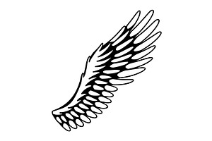 Wings sketch. Stylized birds, an Object Illustration by Things for designers
