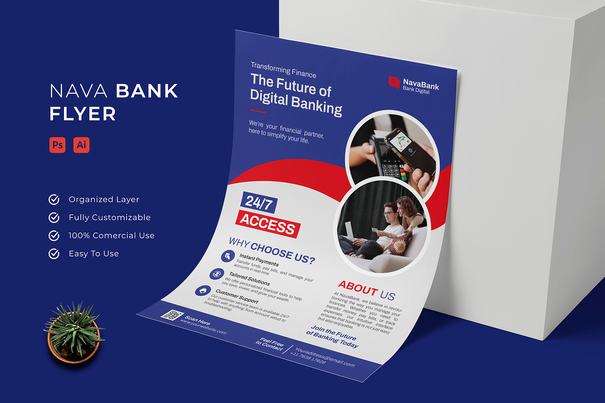 Nava Bank - Flyer, a Flyer Template by Esensifiksi.studio