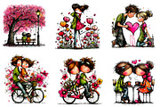 watercolor-valentine couple clipart, an Illustration by CreationArt (Thumbnail 4 of 5)