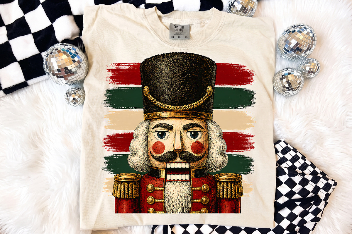 Vintage Stripes Nutcracker Xmas PNG, a Seasonal Illustration by Libby Wishes (Photo 2 of 4)