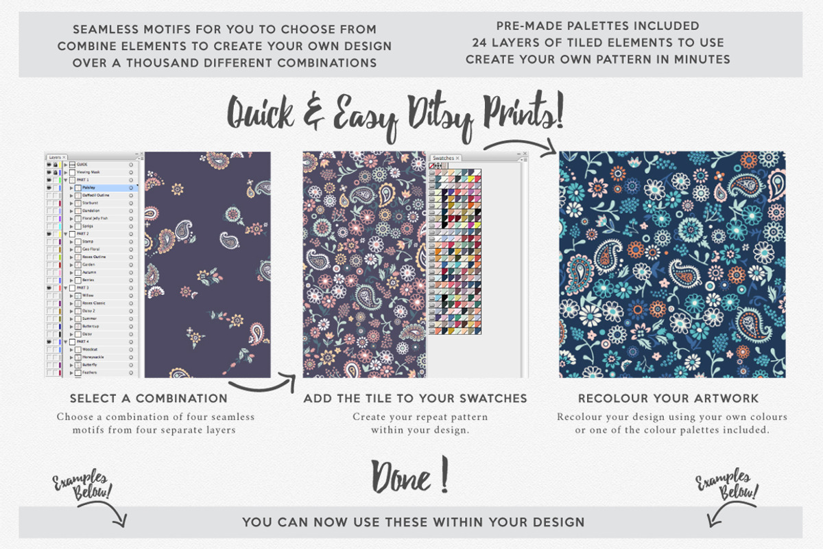 The Pattern Factory - Ditsy Florals, a Pattern Graphic by Sault Design (Photo 2 of 7)