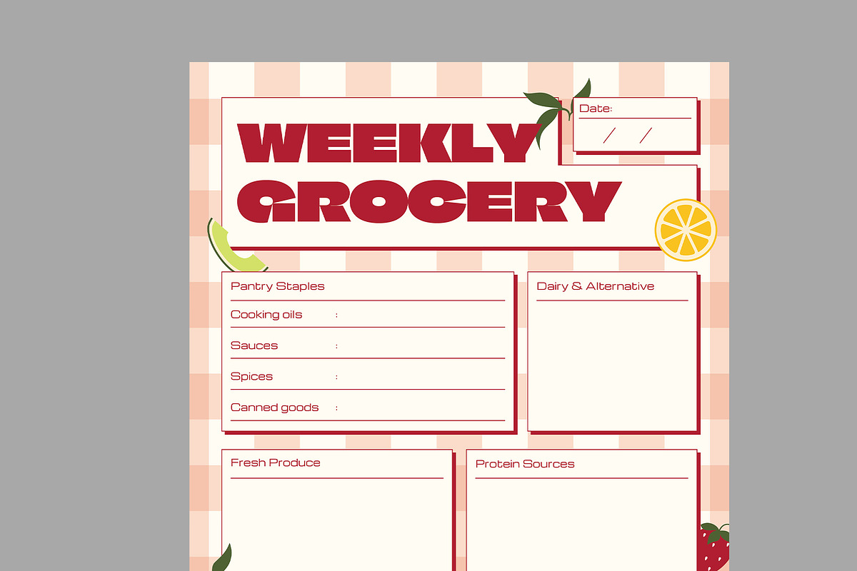 Retro Theme Meal Plan, a Stationery Template by Neermana (Photo 3 of 4)