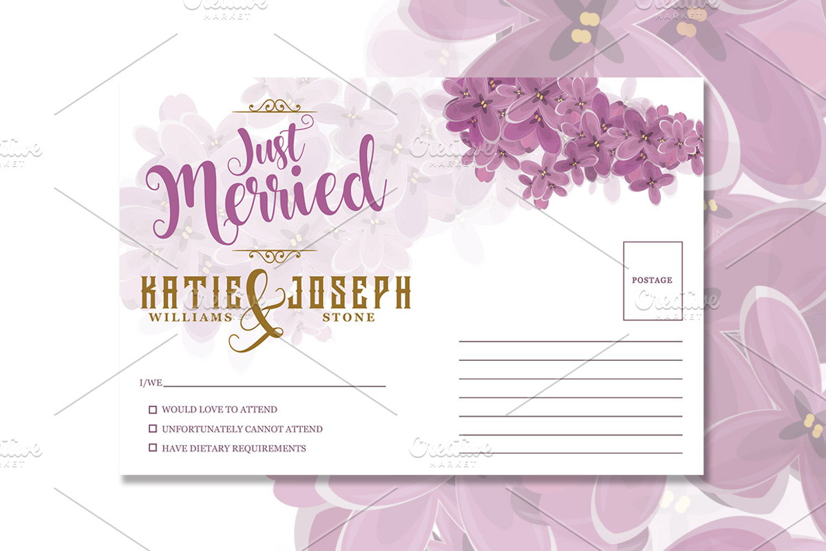 Flower Wedding Invitation, an Invitation Template by Tiaga (Photo 2 of 4)