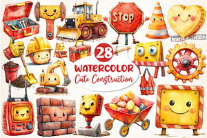 Cute Construction Clipart PNG, an Illustration by Dream Creation