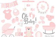 Soft Pink Baby Clipart, an Illustration by Amanda Ilkov (Thumbnail 1 of 2)