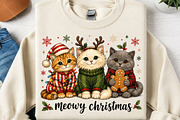 Meowy Christmas Cats Sublimation PNG, a Seasonal Illustration by Canvas Craft (Thumbnail 2 of 6)