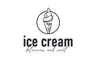 Sweet delicious ice cream logo, a Branding & Logo Template by Maylianaw28