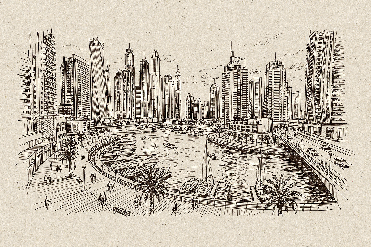 Dubai City Hand Drawn Vectors, a Decorative Illustration by Alara Studio (Photo 4 of 9)