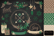 Emerald Christmas Wreath Clipart, an Illustration by Amanda Ilkov (Thumbnail 2 of 5)