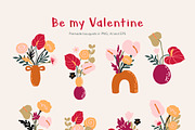 Be my Valentine flowers collection, a Seasonal Illustration by Volha Studio (Thumbnail 6 of 11)