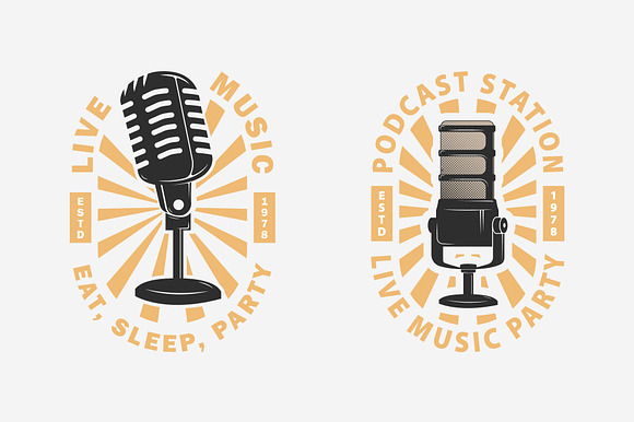 Set Bundle Podcast Logo Microphone preview 2