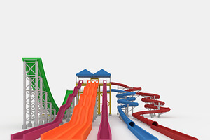 3D Model Waterpark Slide 12