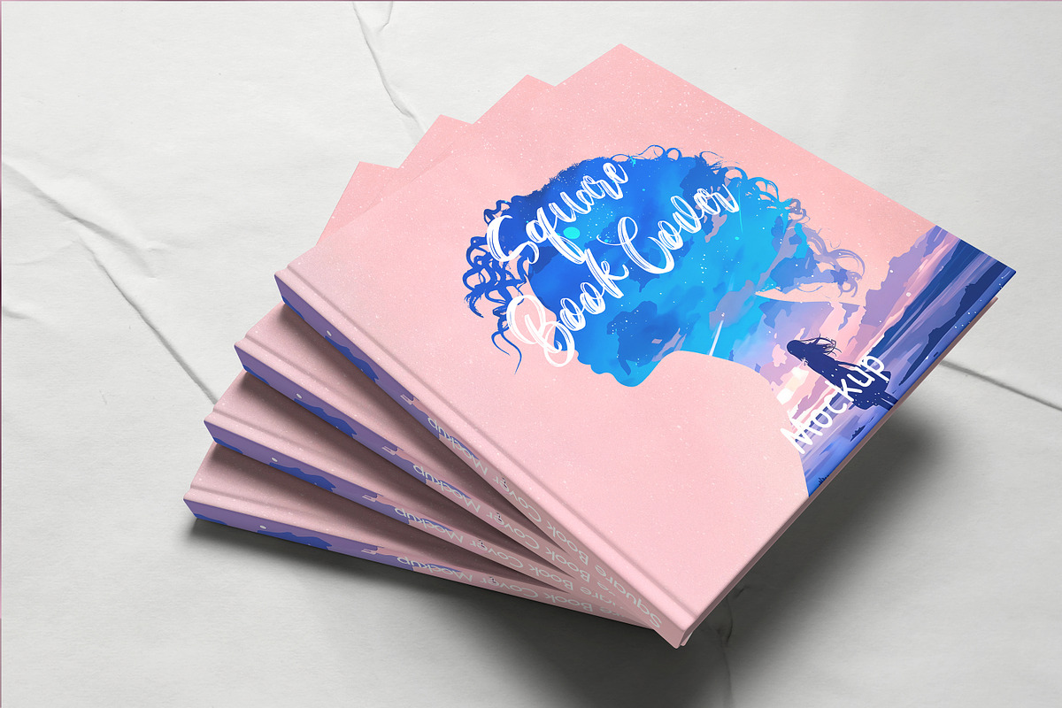 Square Book Cover Mockups, a Books & Magazine Mockup by Defa Visual (Photo 4 of 9)