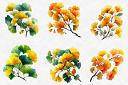 Watercolor Ginkgo Clipart, an Illustration by Designworld (Thumbnail 3 of 6)