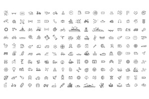 Transport Outline icons, a Transportation Illustration by Tettygreen