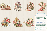 Whimsical Cottage Christmas Cliparts, a Decorative Illustration by Ink Gallery (Thumbnail 4 of 7)