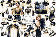 Roaring 20s Clipart Gatsby Party Art, a Person Illustration by GlamArtZhanna (Thumbnail 1 of 8)