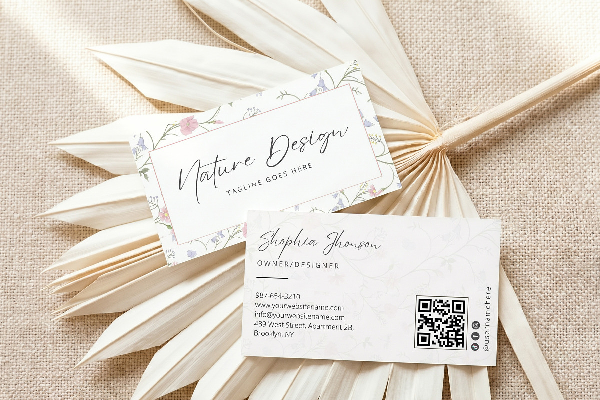 Floral Business Card Canva Template, a Business Card Template by Arslan (Photo 3 of 6)