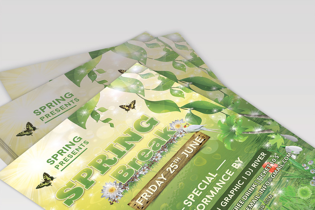 Spring Flyer Template, a Flyer Template by Creative designer