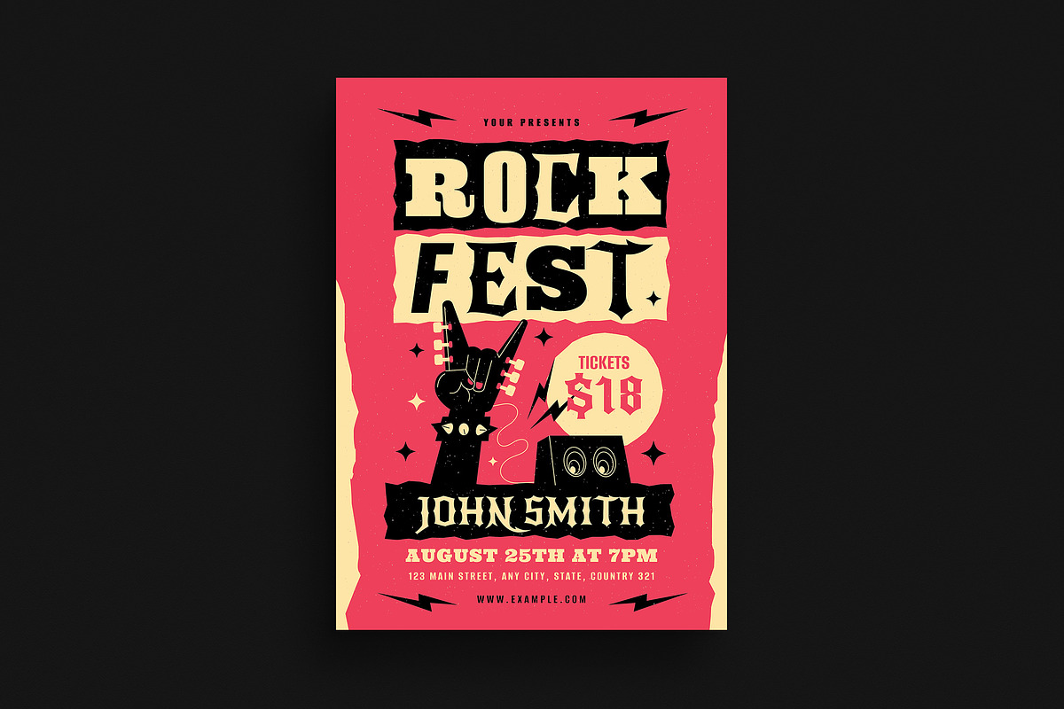 Edgy Rock Fest Music Flyer, a Flyer Template by Guuver (Photo 1 of 3)