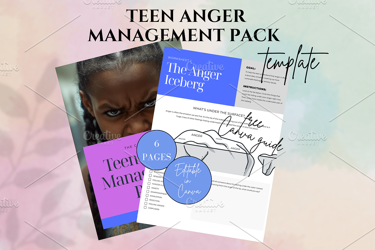 TEEN ANGER MANAGEMENT PACK, a Brochure Template by Daring Digies (Photo 1 of 4)