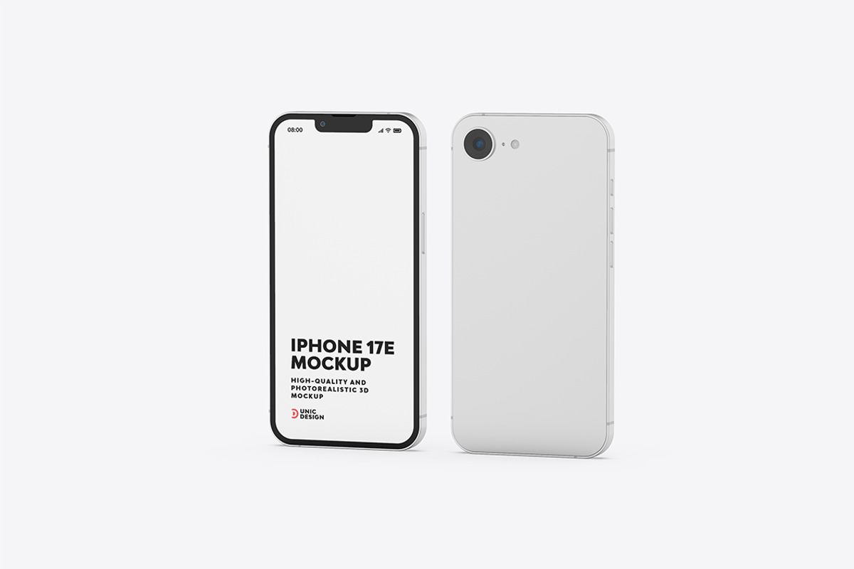 iPhone 17e Mockup, an iPhone Mockup by UnicDesign (Photo 8 of 9)