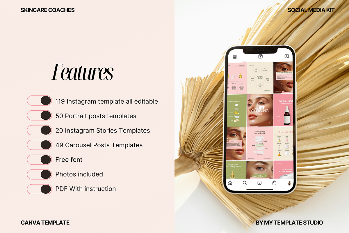Pink Blush Skincare Social Media Kit, a Social Media Template by My Template Studio (Photo 4 of 20)