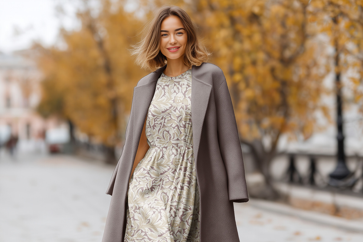 Fall Dress City Street Mockup PSD, a Shirt Mockup by 1001 mockups (Photo 9 of 9)