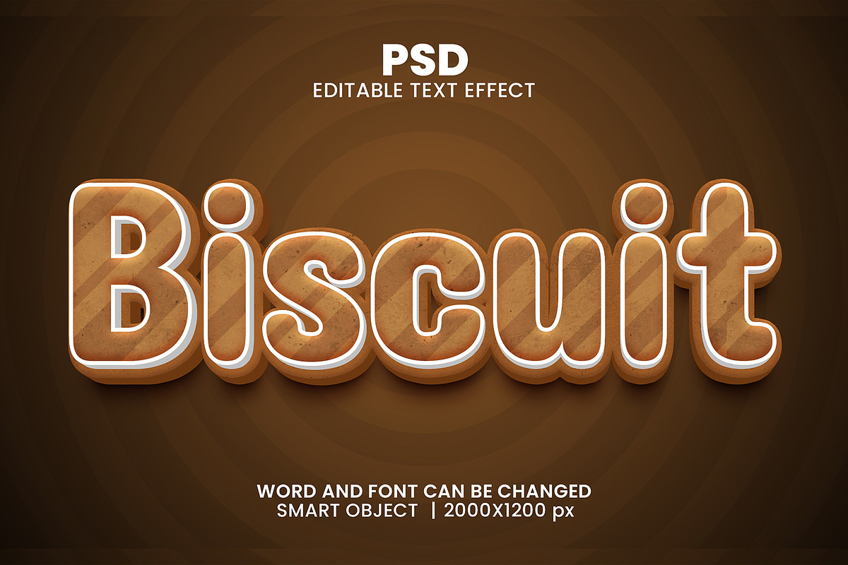 Biscuit Editable Text Effect Style, an Action Add-On by bdrobin (Photo 1 of 2)