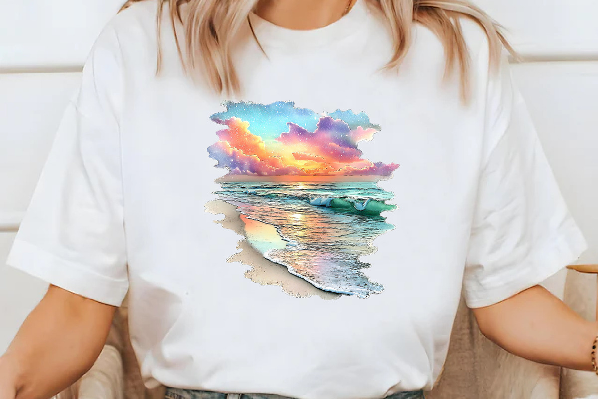 Watercolor Beach Sunset PNG Clipart, a Seasonal Illustration by Designworld (Photo 6 of 8)