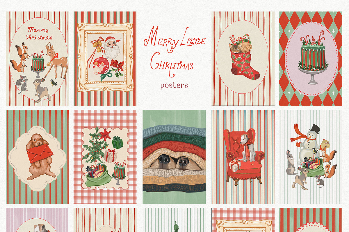 Vintage Christmas Illustrations, a Decorative Illustration by whiteheartdesign (Photo 10 of 22)