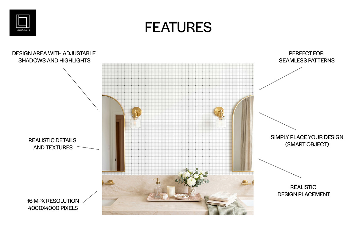 Bathroom Wallpaper Mockup PSD, a Household Mockup by 1001 mockups (Photo 2 of 12)