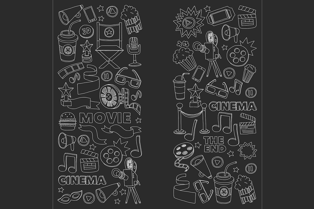 It's movie time! Linear vector set, a Texture Illustration by Art Loft (Photo 6 of 16)