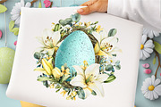 Easter Wreath Clipart Floral Egg Png, an Illustration by GatewayDesign (Thumbnail 5 of 5)